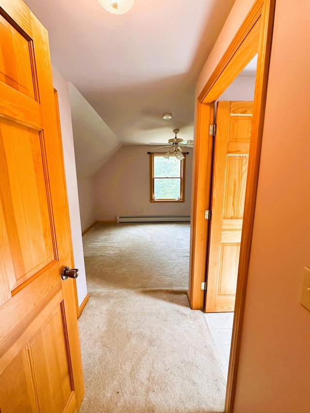 27 Hodgdon Rd, Levant, ME 04456 - bonus room with carpet flooring, lofted ceiling, and a baseboard heating unit