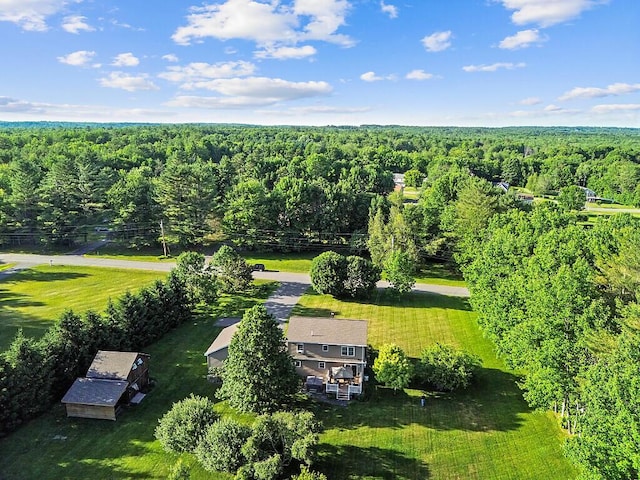 34 Cari Way, Sidney, ME 04330 - view from above of property with a heavily wooded area