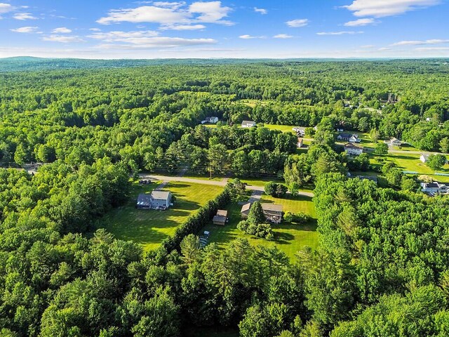 34 Cari Way, Sidney, ME 04330 - aerial view of property and surrounding area with a heavily wooded area