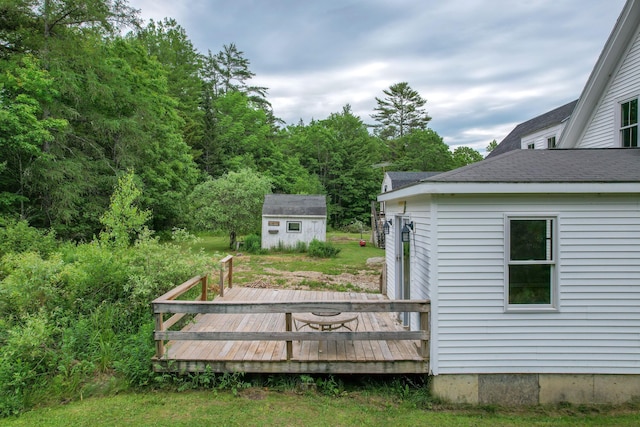 10 Jones Way, Sullivan, ME 04664 - view of yard featuring a storage shed and a deck