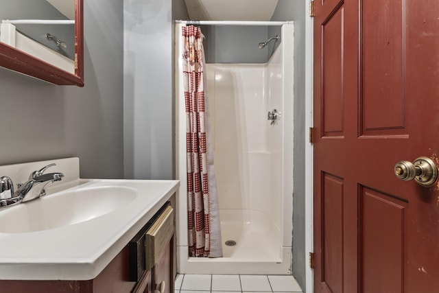 10 Jones Way, Sullivan, ME 04664 - bathroom with a stall shower, tile patterned floors, and vanity
