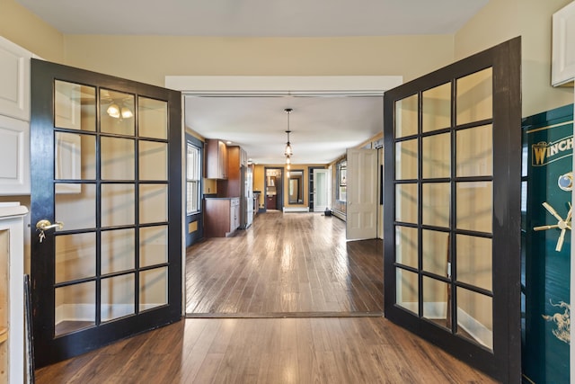 10 Jones Way, Sullivan, ME 04664 - hall featuring dark wood-type flooring and french doors