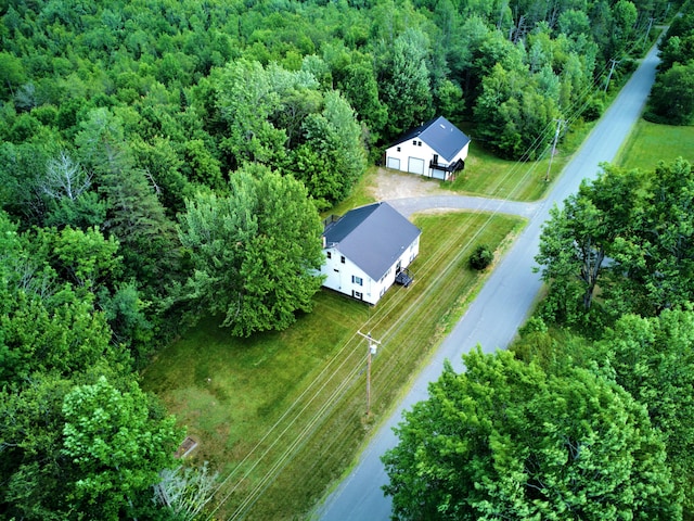 199 Middle Rd, Bradford, ME 04410 - aerial view of property and surrounding area with a heavily wooded area