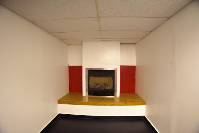199 Middle Rd, Bradford, ME 04410 - detailed view of a drop ceiling and a fireplace