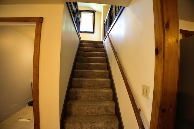 199 Middle Rd, Bradford, ME 04410 - stairs with tile patterned floors