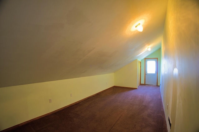 199 Middle Rd, Bradford, ME 04410 - additional living space featuring lofted ceiling and dark colored carpet