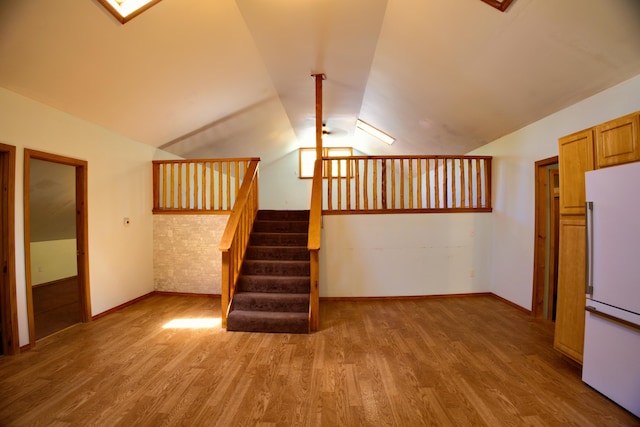 199 Middle Rd, Bradford, ME 04410 - stairway with wood finished floors and vaulted ceiling