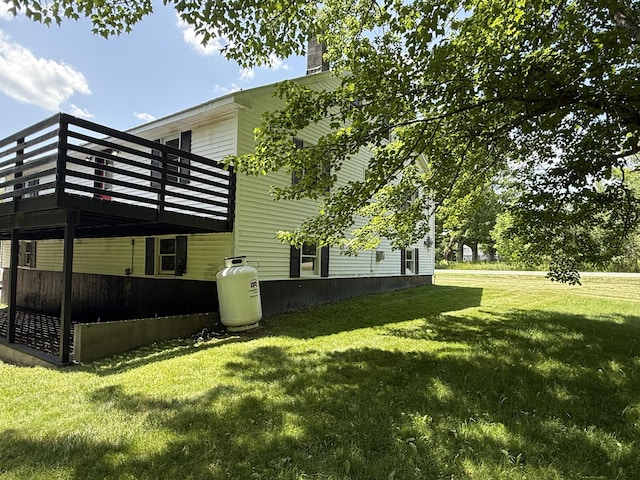 199 Middle Rd, Bradford, ME 04410 - view of green lawn featuring a deck