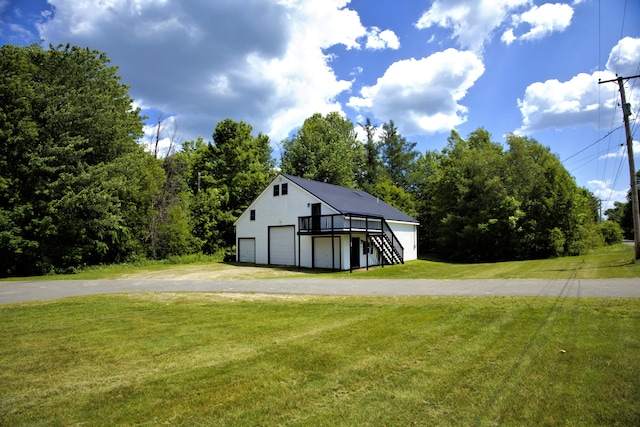 199 Middle Rd, Bradford, ME 04410 - view of outbuilding with stairway and driveway
