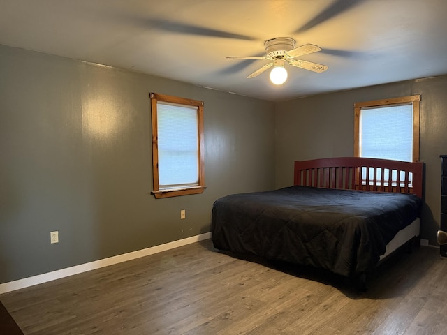199 Middle Rd, Bradford, ME 04410 - bedroom featuring wood finished floors and ceiling fan