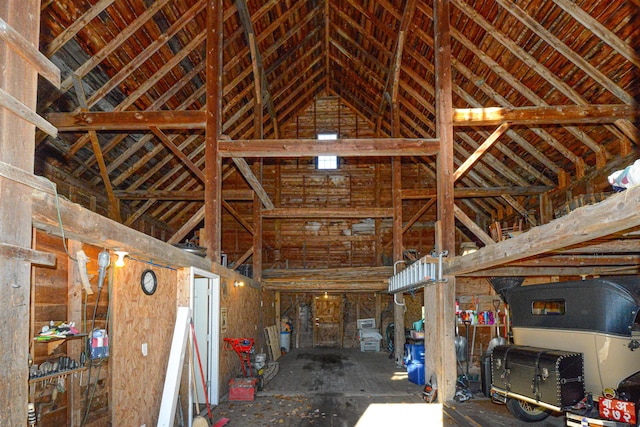 133 Hio Ridge Rd, Bridgton, ME 04009 - miscellaneous room featuring lofted ceiling
