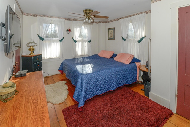 133 Hio Ridge Rd, Bridgton, ME 04009 - bedroom with wood finished floors and ceiling fan