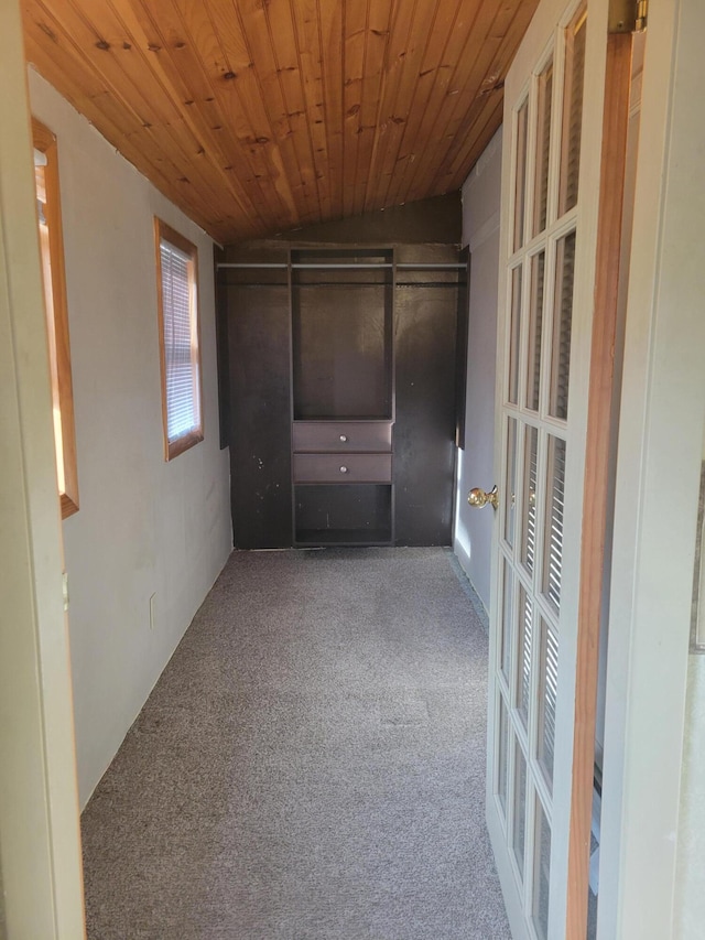 67 Stevens St, Lewiston, ME 04240 - spare room with carpet floors, lofted ceiling, and wood ceiling
