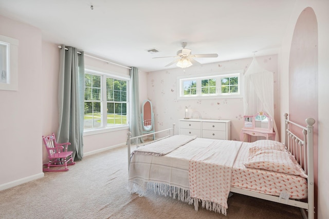 65 Wildbrook Ln, Eliot, ME 03903 - carpeted bedroom with baseboards and a ceiling fan