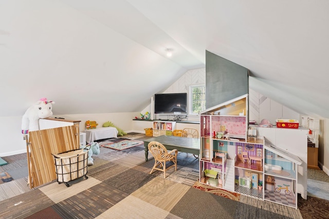 65 Wildbrook Ln, Eliot, ME 03903 - playroom featuring lofted ceiling and baseboards