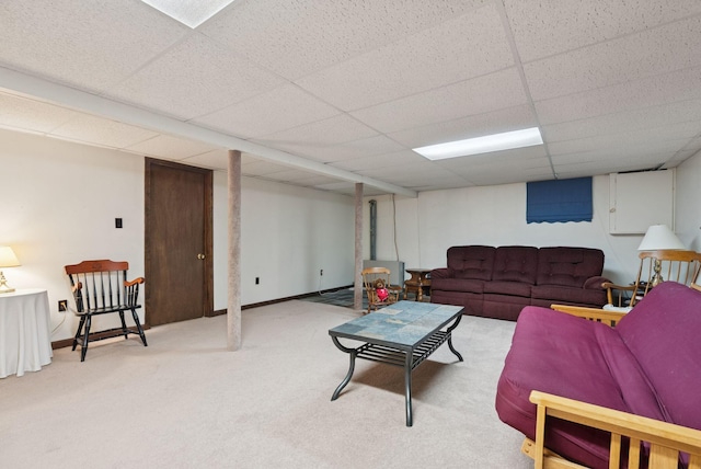 66 Rustic Ln, Portland, ME 04103 - living room with a paneled ceiling and carpet