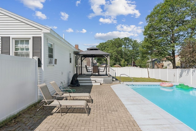 66 Rustic Ln, Portland, ME 04103 - view of pool with a gazebo, a fenced backyard, and a patio