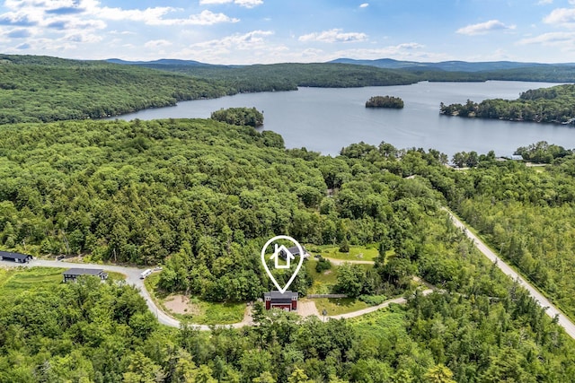 17 Applehead Way, Orrington, ME 04474 - drone / aerial view of a heavily wooded area and a water and mountain view