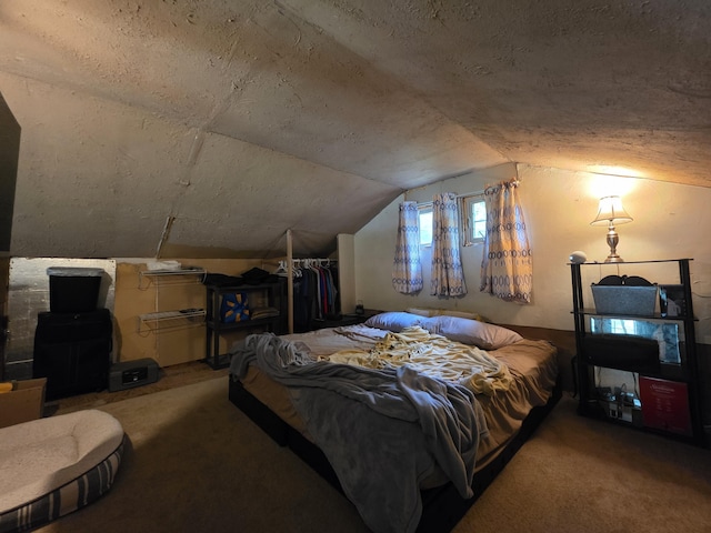 17 Cross St, Kingman Twp, ME 04451 - bedroom featuring vaulted ceiling and carpet