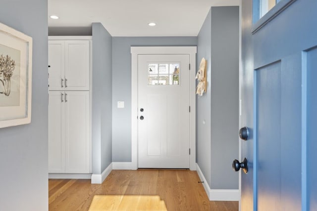 38 Atlantic Ave, Boothbay Harbor, ME 04538 - foyer entrance featuring light wood-style floors and recessed lighting