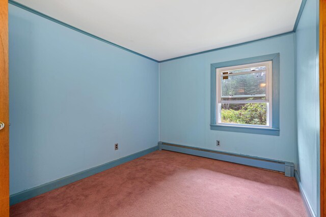 219 Mouse Ln, Alfred, ME 04002 - carpeted spare room featuring a baseboard radiator and baseboards