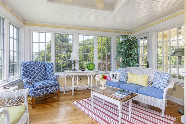78 Seashore Ave, Portland, ME 04108 - sunroom / solarium with healthy amount of natural light, wood finished floors, and crown molding