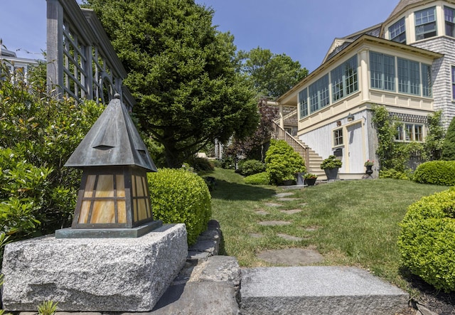 78 Seashore Ave, Portland, ME 04108 - view of grassy yard with stairs