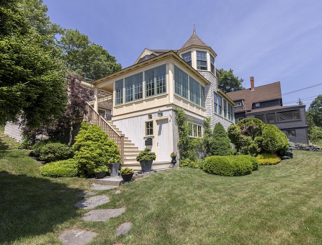 78 Seashore Ave, Portland, ME 04108 - view of front of property featuring stairs and a front lawn