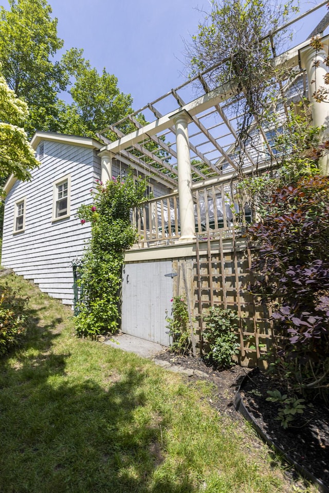 78 Seashore Ave, Portland, ME 04108 - view of green lawn featuring a pergola