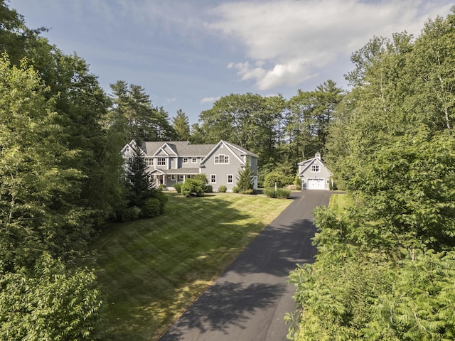 10 Paddock Way, Falmouth, ME 04105 - view of front of property with a front yard and a detached garage