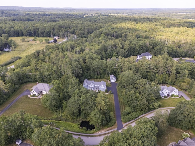 10 Paddock Way, Falmouth, ME 04105 - aerial overview of property's location featuring a heavily wooded area
