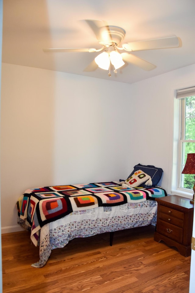 15 Good Heart Ln, Orrington, ME 04474 - bedroom featuring wood finished floors and a ceiling fan