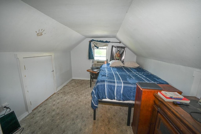 488 Bog Rd, Hermon, ME 04401 - carpeted bedroom featuring vaulted ceiling and cooling unit