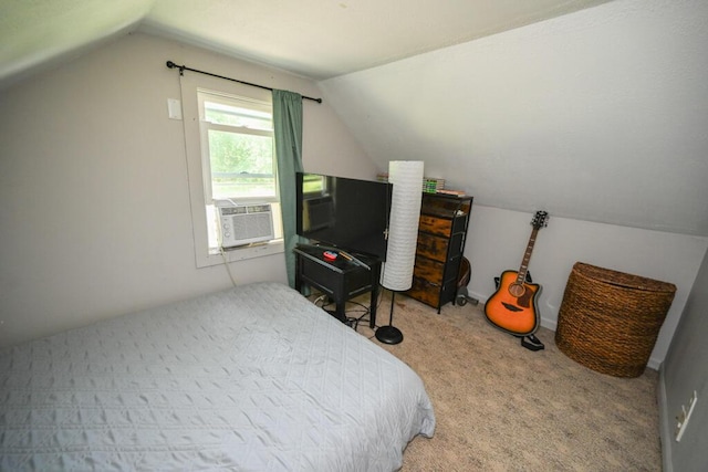 488 Bog Rd, Hermon, ME 04401 - carpeted bedroom featuring vaulted ceiling and cooling unit