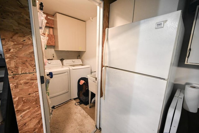 488 Bog Rd, Hermon, ME 04401 - laundry room with washing machine and clothes dryer and cabinet space