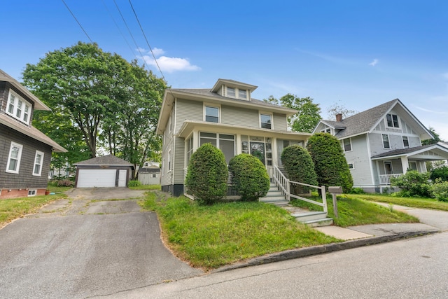 15 Snow Park, Bath, ME 04530 - american foursquare style home featuring an outbuilding and a garage