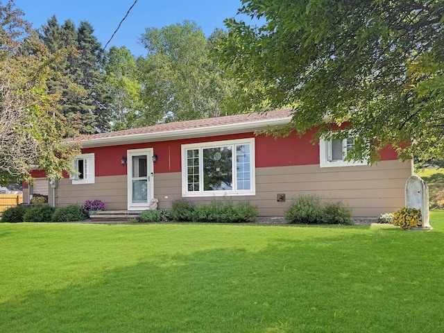 749 Main St, Madawaska, ME 04756 - ranch-style house featuring a front lawn