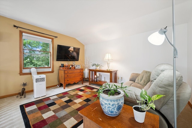 100 Starlight Dr, Brewer, ME 04412 - living room with vaulted ceiling and carpet