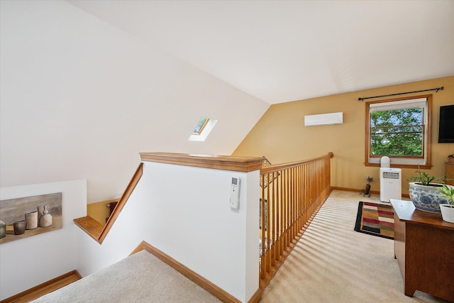100 Starlight Dr, Brewer, ME 04412 - stairway featuring a wall mounted air conditioner and carpet
