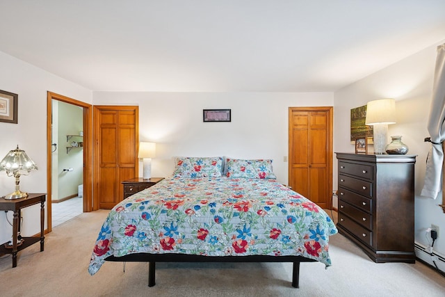 100 Starlight Dr, Brewer, ME 04412 - bedroom with light carpet and a baseboard heating unit