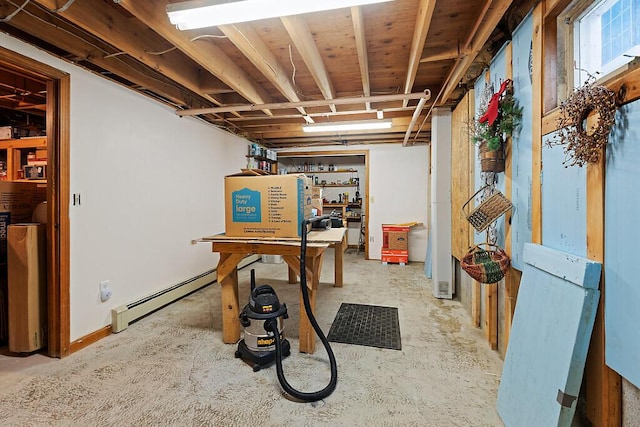 1 Castle View Ln, Belgrade, ME 04917 - unfinished basement with a baseboard heating unit