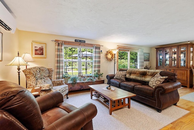1 Castle View Ln, Belgrade, ME 04917 - living area with a wall mounted AC, healthy amount of natural light, and wood finished floors