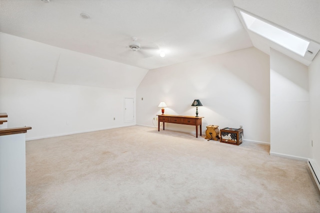 239 Sea Rd Unit 32, Kennebunk, ME 04043 - bonus room with a skylight, vaulted ceiling, carpet, and ceiling fan