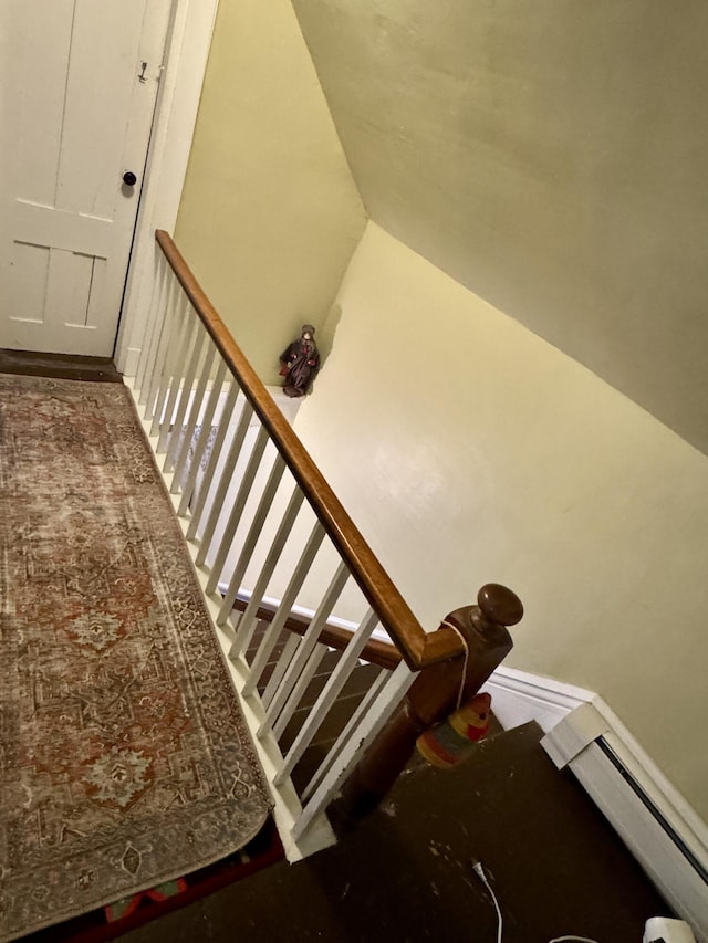 21 Wilson St, Eastport, ME 04631 - stairway with a baseboard heating unit