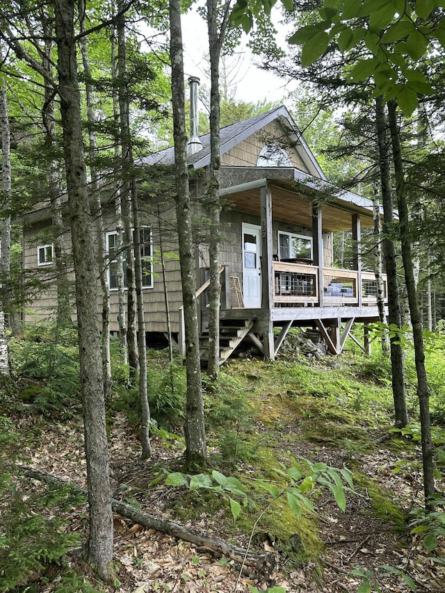 322 Lamb Rd, Roxbury, ME 04275 - view of front of property featuring covered porch