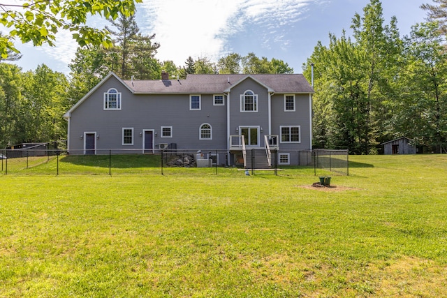 34 Perk Orock Landing Rd, Orono, ME 04473 - rear view of property with a chimney