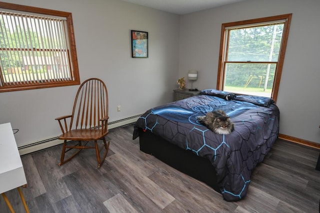 13 Evergreen Dr, Hampden, ME 04444 - bedroom featuring wood finished floors and a baseboard heating unit