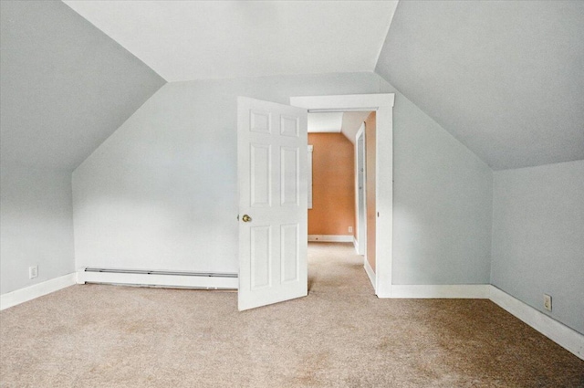 90 Newbury St, Auburn, ME 04210 - bonus room with a baseboard radiator, carpet flooring, and lofted ceiling