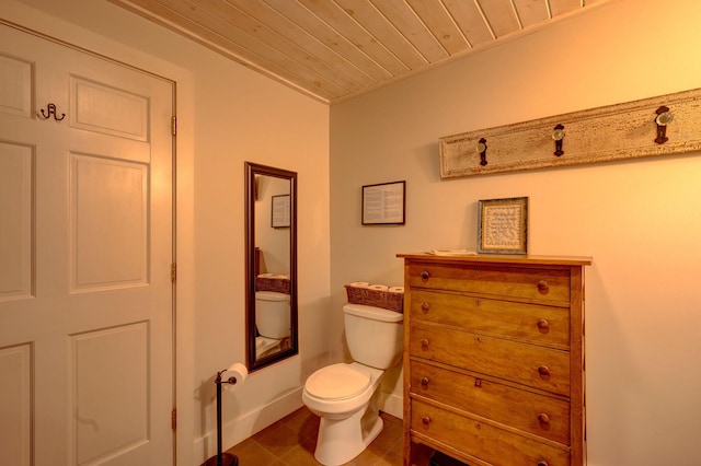 178 Kennebago Rd, Coplin Plt, ME 04970 - bathroom with tile patterned flooring and wooden ceiling