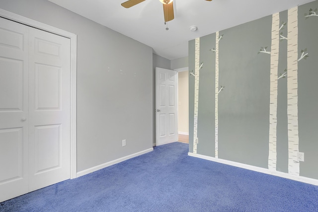 102 Mountain View Rd, Leeds, ME 04263 - unfurnished bedroom featuring carpet flooring and a ceiling fan